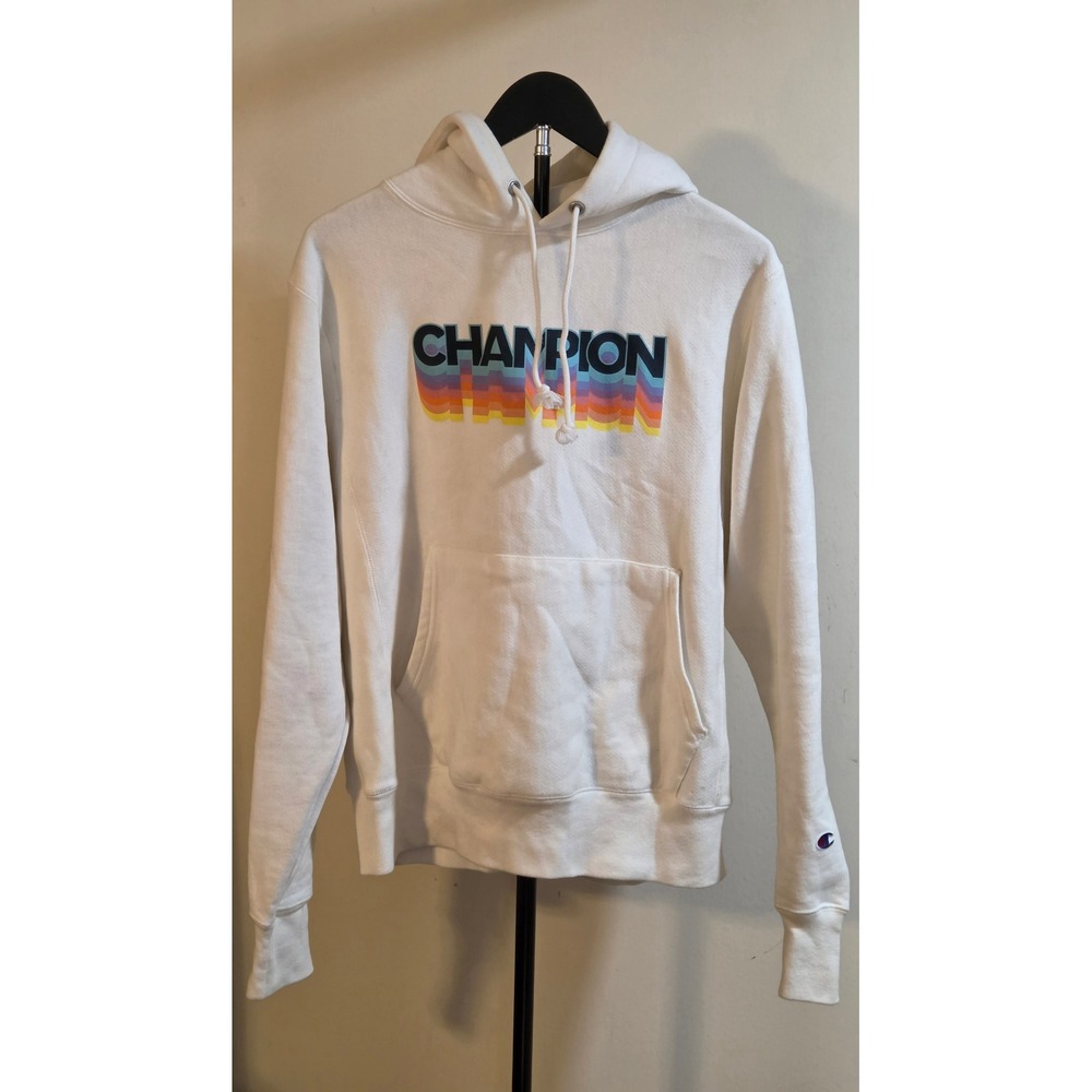 Champion Life Reverse Weave Pullover Hoodie Mens Size Small White